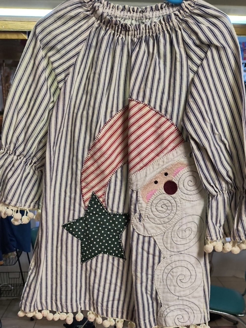 Mud Pie Cream and Navy Striped Girls Dress